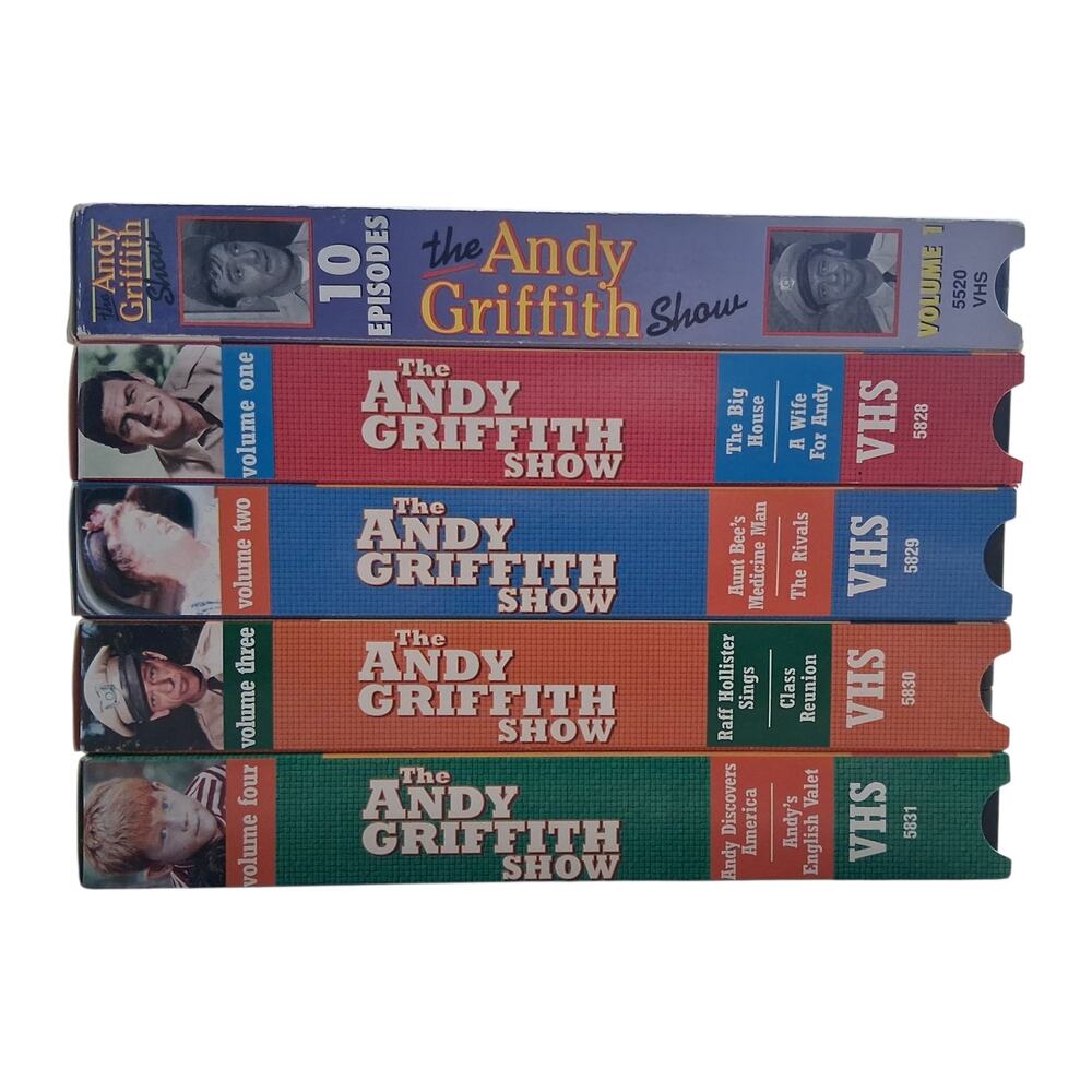 The Andy Griffith Show Lot Of 5 VHS Tapes Volumes 1–4 & 10 Dynamite Episodes